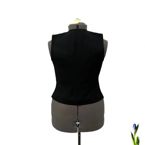 90s Vintage Liz Claiborne Vest Black Beaded Embellished Tuxedo - Picture 5 of 9